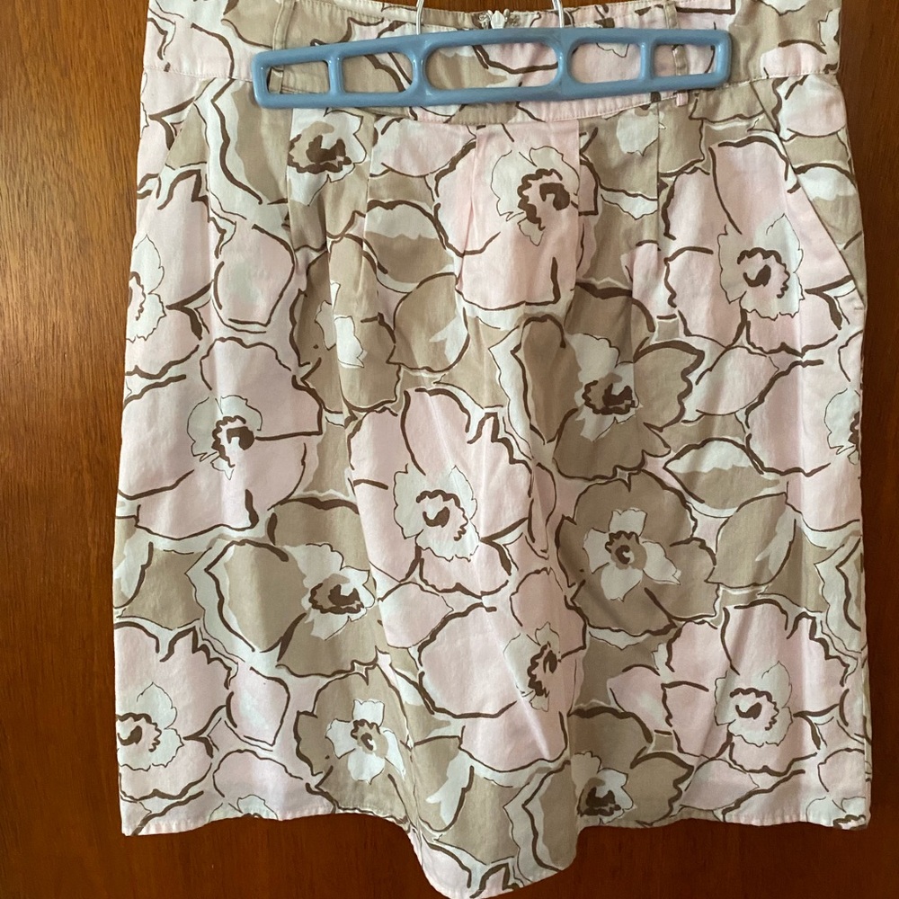 liz & co. Pink and Tan Floral Skirt